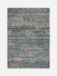 Öko-Teppich – Zemmuri Blue – Teppich braun und blau