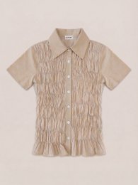 Sorelle Striped Smocked Top