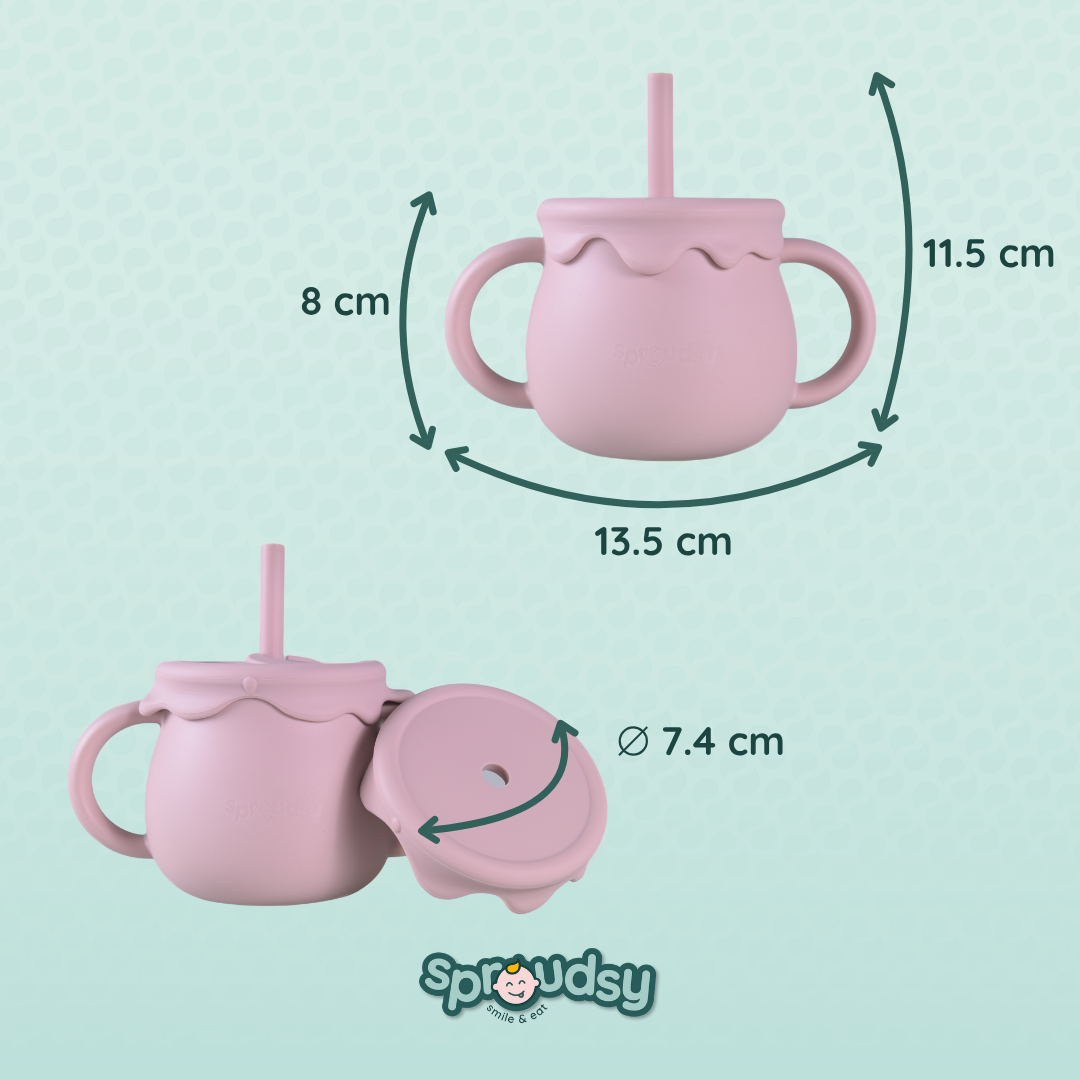 Tazza da allenamento per bebè con cannuccia – Nuvole