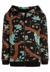 Hoody met rits, verborgen dieren