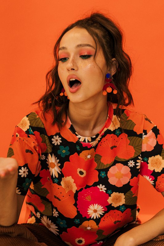 Chemise FLOW "Pique-nique avec des fleurs"
