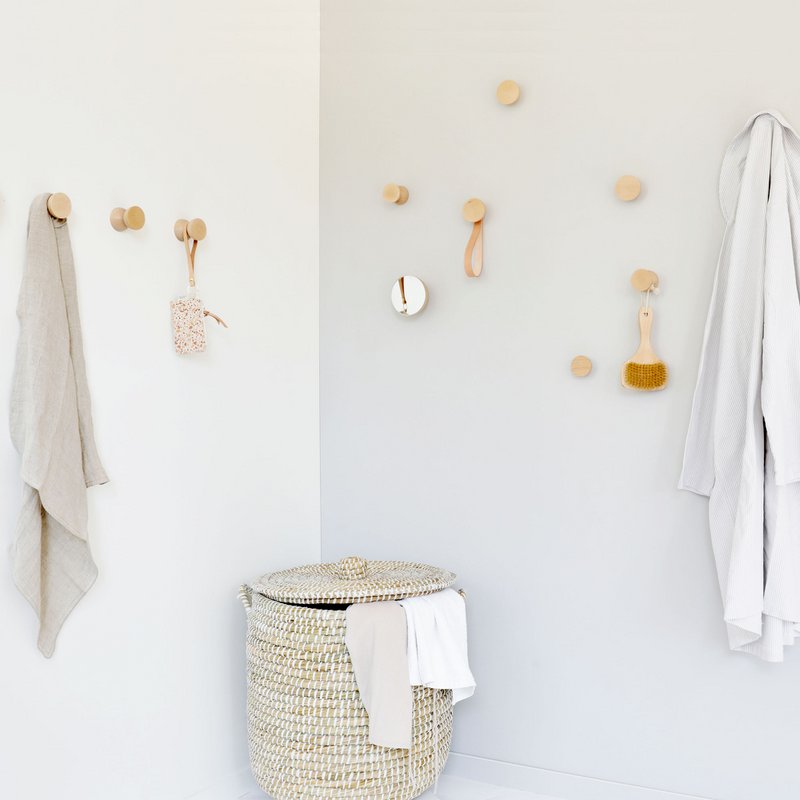 Round Beech Wood Wall Hook / Knob