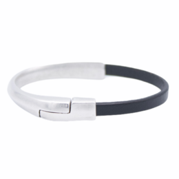 AMACAYACÚ (Silber) Lederarmband mit Magnetverschluss