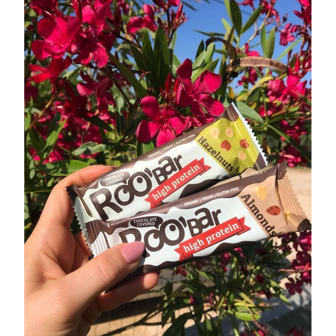Hazelnut Protein Bar Covered With Chocolate, organic, Roobar, 40g
