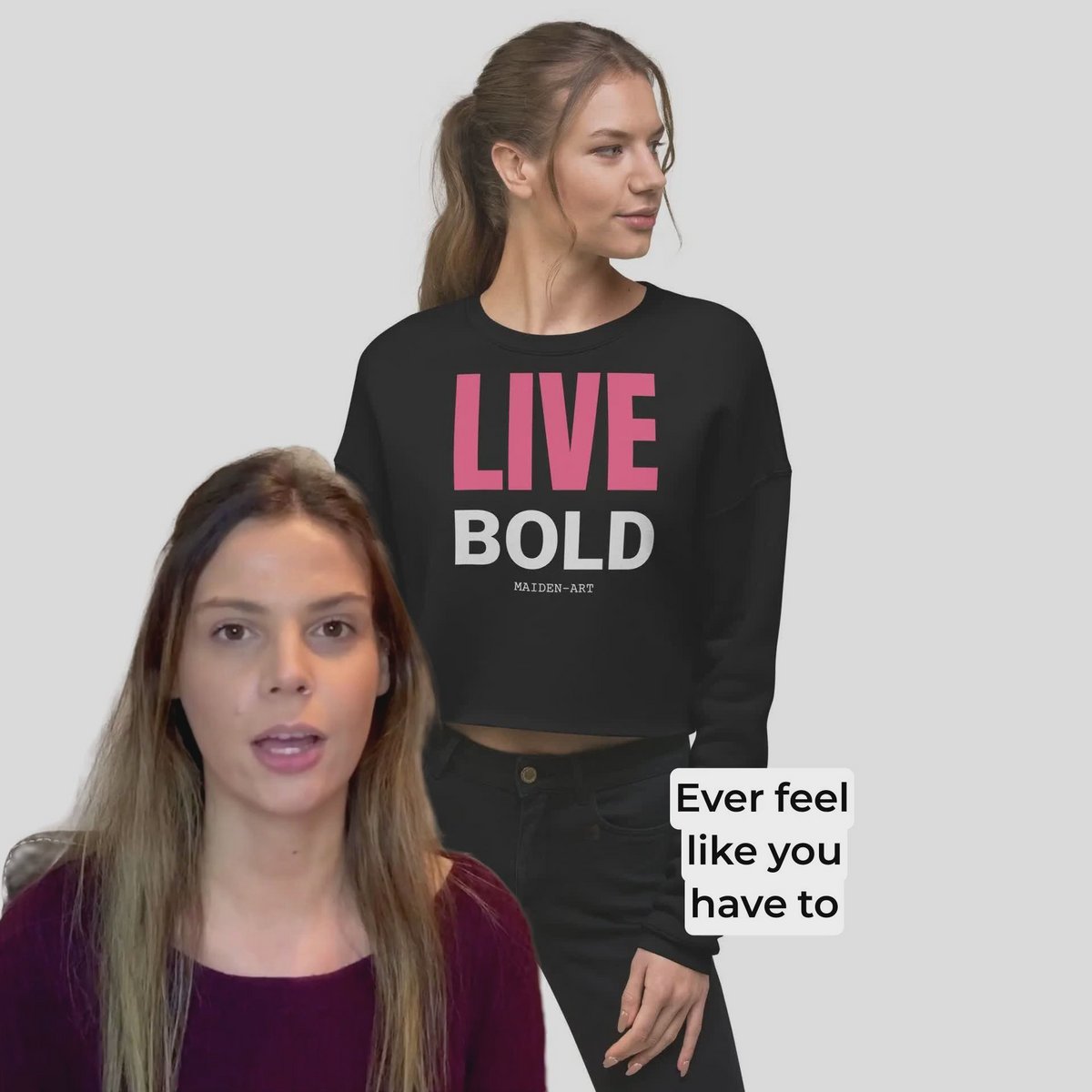 Live Bold Crop Sweatshirt - sweatshirt kvinder