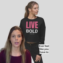Live Bold Crop Sweatshirt - sweatshirt kvinder