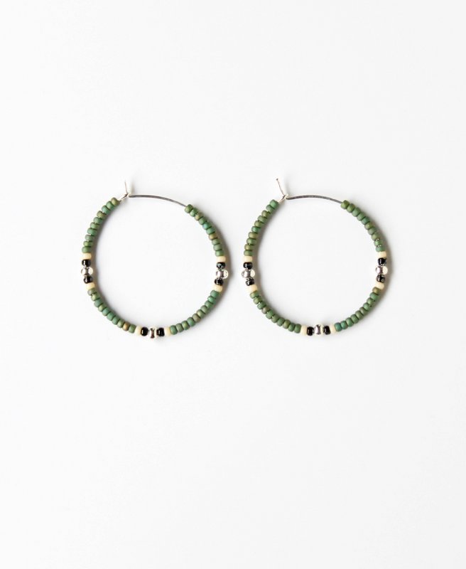 Oorbellen • Meryl, Hoops - Salie Green