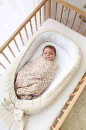 fluwelen babynest met strik (7 kleuren)
