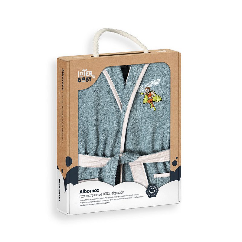 BADEMANTEL FÜR KINDER - IN GESCHENKBOX - S.10-12 - PETROL