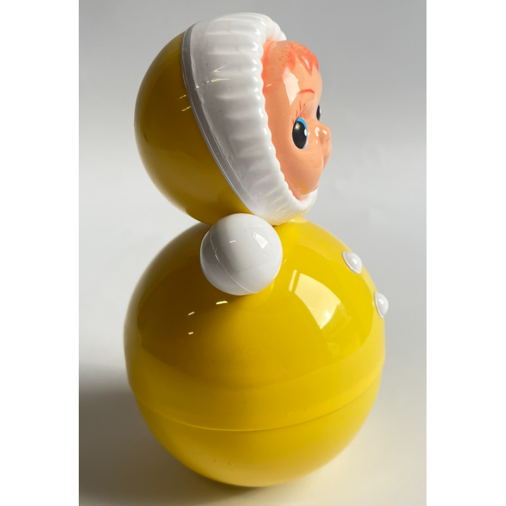 Poupée rétro Tumbler-roly poly jaune M 16 cm.