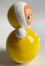 Retro doll Tumbler-roly poly yellow M 16 cm.