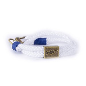 Herren-Seilarmband Weiß/Blau