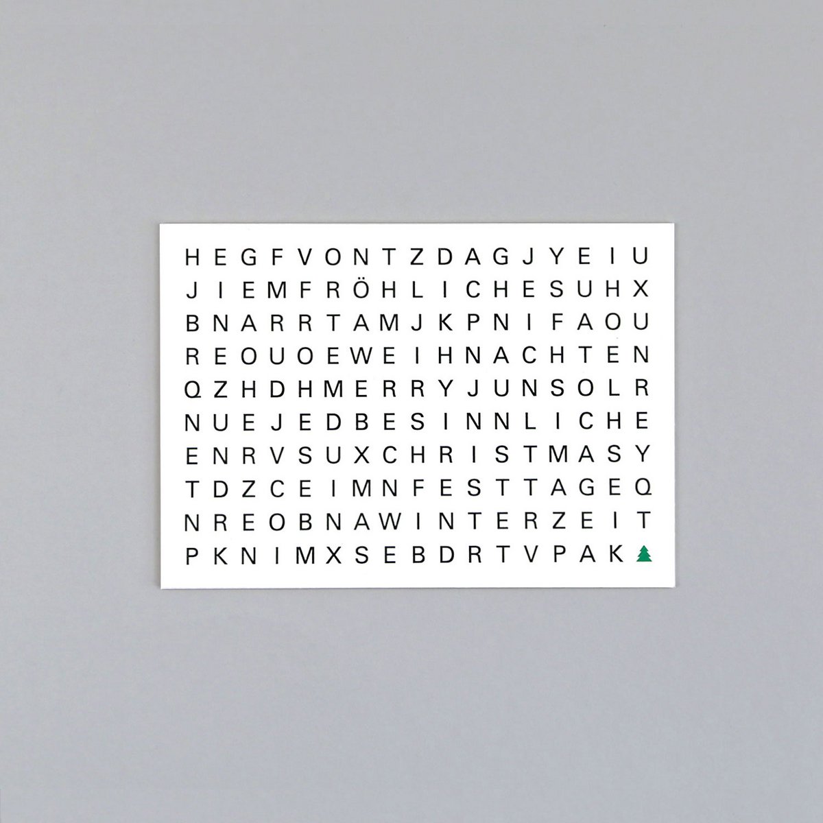 Postkarte Holzschliff Weihnachtskarte Ted Rätsel