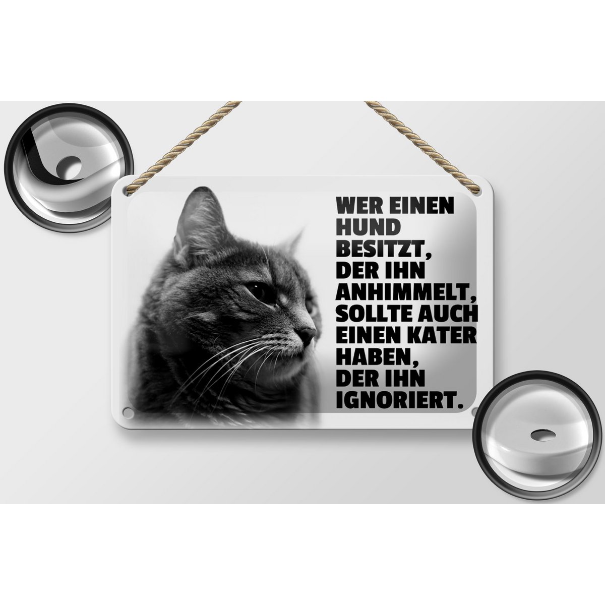 Tin sign saying 18x12cm dog heavens to hangover ignores decoration