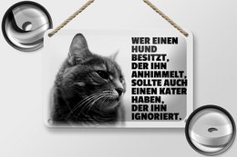 Tinnen bord met de tekst 18x12cm hondenhemel tegen een kater negeert decoratie