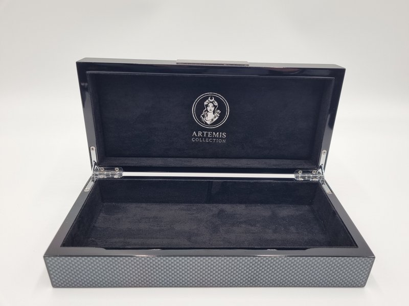 Juego de cajas para joyas / cajas de almacenamiento "fibra de carbono" noble alto brillo