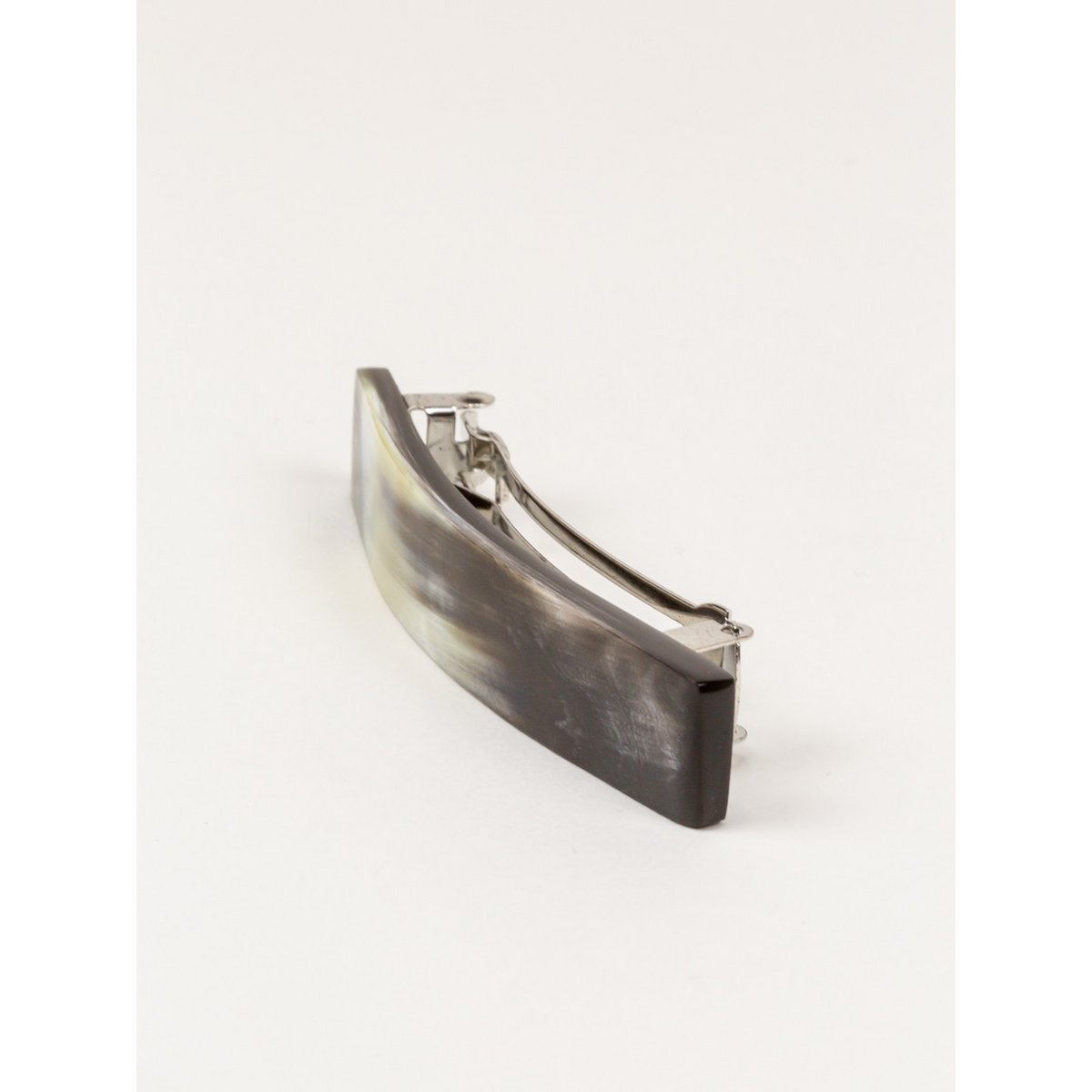 Petite barrette rectangulaire en corne noire africaine