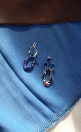 Varia Enamel 2-i-1 øreringe (mini) — blå og sølv