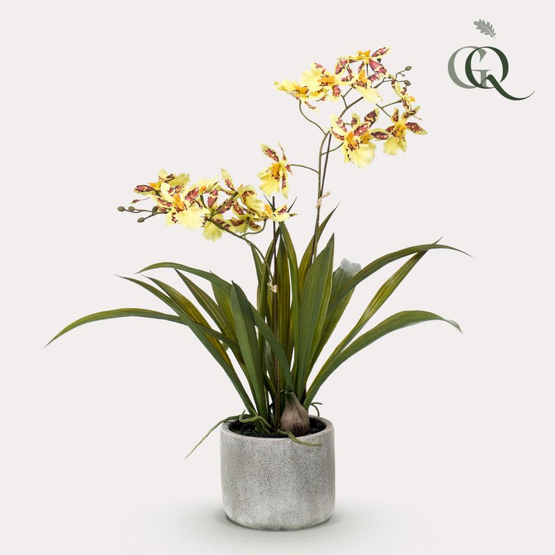 Kunstig plante - Orkidé - Gul - 45cm