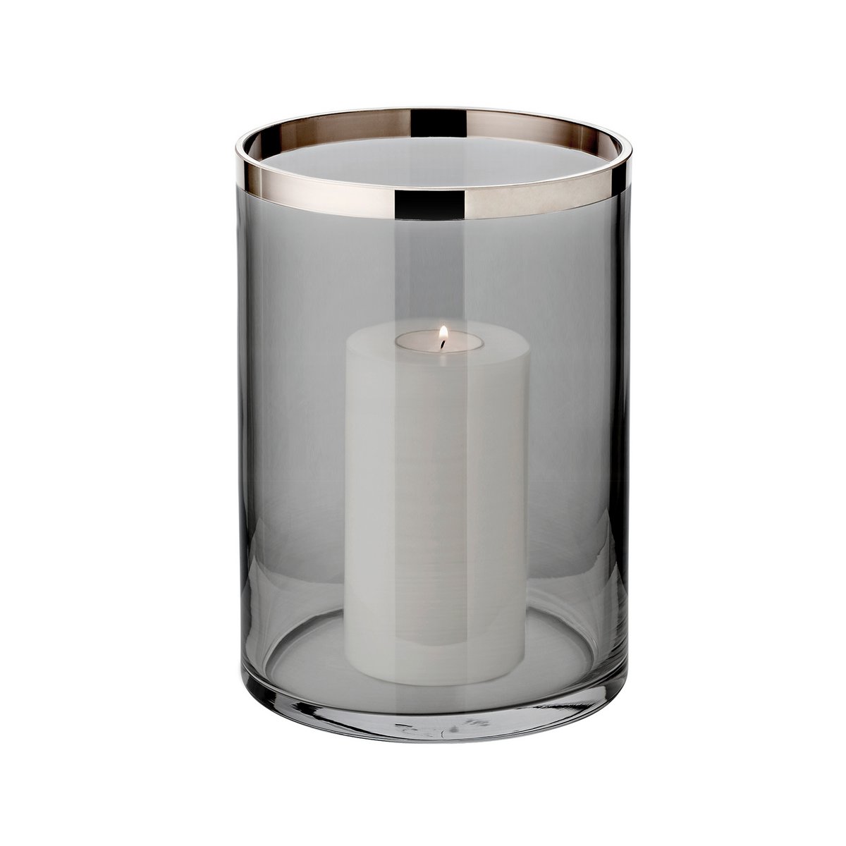 Zeus lantern with platinum edge, dark glass