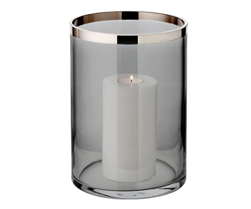 Zeus lantern with platinum edge, dark glass
