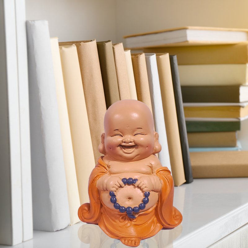 Laughing Buddha Statuette – Good Luck Charm – Zen and Feng Shui Decoration – To Create a Relaxing and Spiritual Atmosphere – Gift Idea