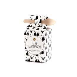 Herb butter in a festive holiday-themed box with a pine tree and snowflake pattern. The product is a spice mix for cooking and seasoning.