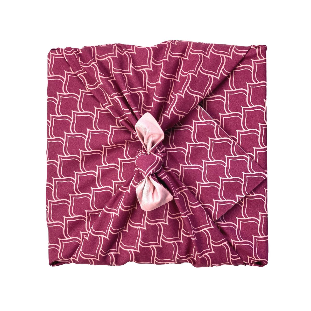 Furoshiki Cadeauverpakking Blush Whales & Maroon Arches Stof Cadeauverpakking - Dubbelzijdig (omkeerbaar)