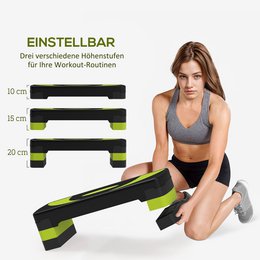 Aerobic stepper 3-stage height adjustable 80 x 31 x 20 cm black + gray