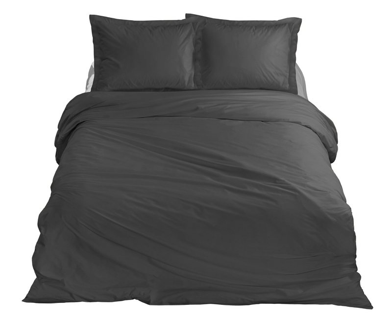 100% Cotton Satin Duvet Cover Set Anthracite