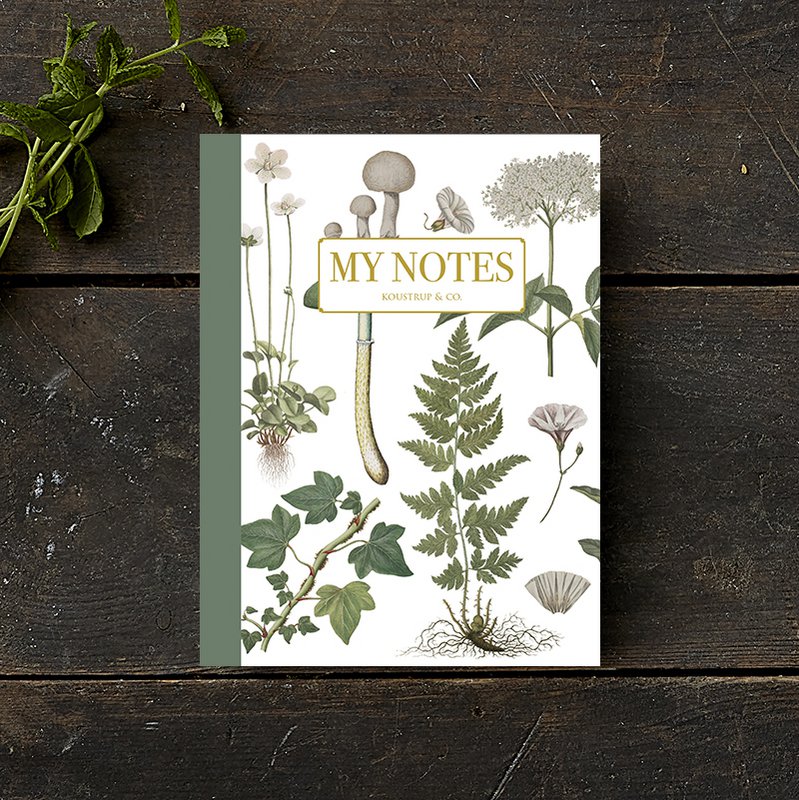 Note Booklet - Green floral 
