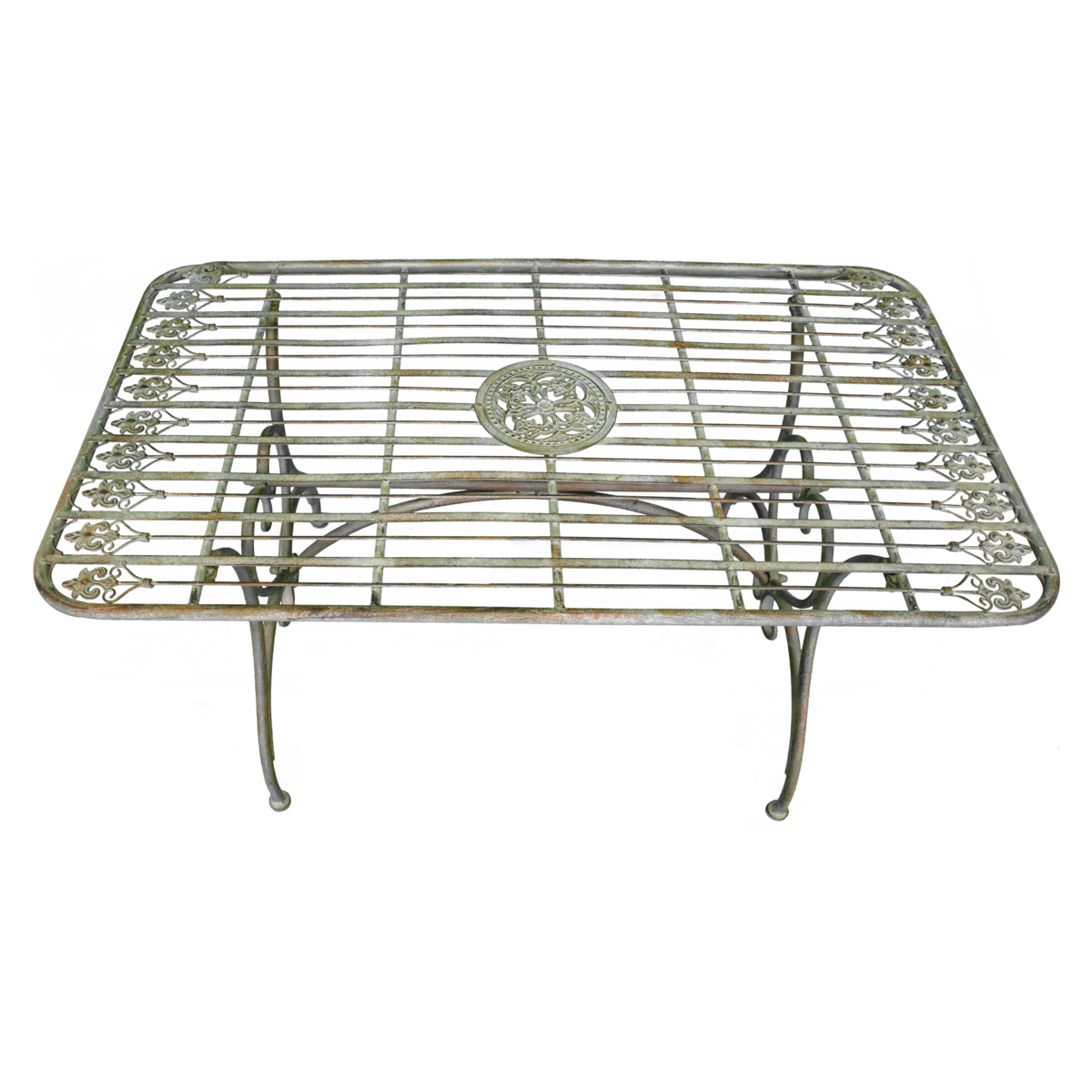 English Green Smoke table in iron 106x60xH56 cm - for Garden and Outdoor