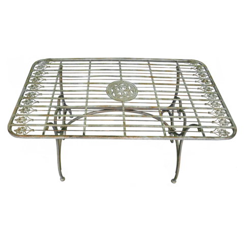 Engelse Groene Rooktafel in ijzer 106x60xH56 cm - voor Tuin en Buiten