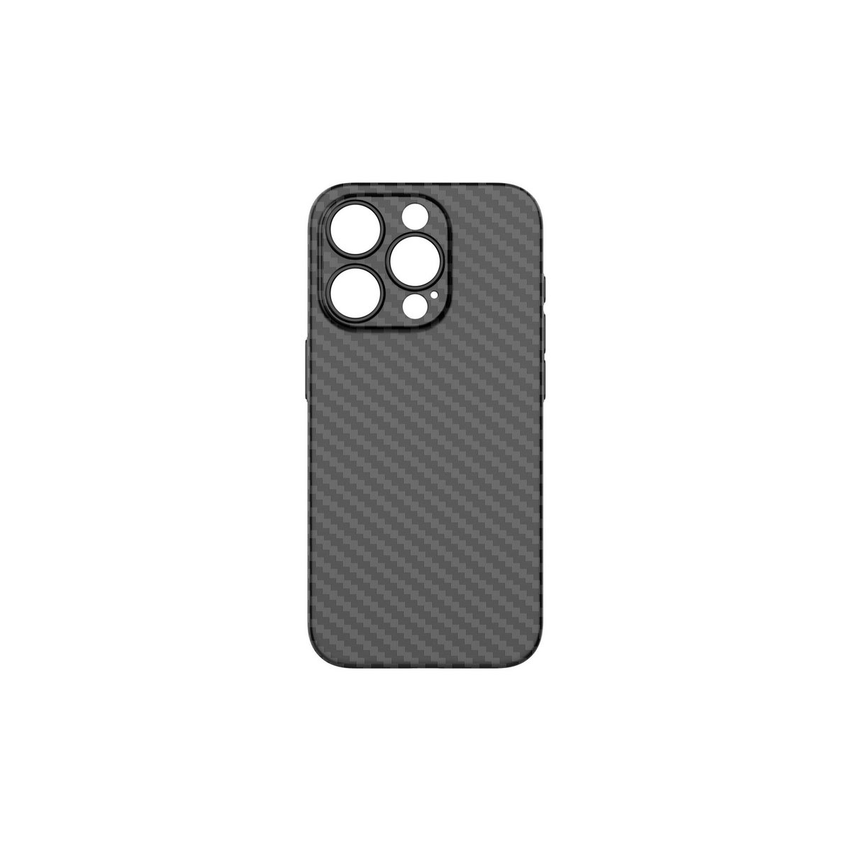 Techancy Ultra Thin Carbon Fiber Phone Case KX5603, kompatibel med iPhone 15 Plus, 0,5 mm PP-materiale.