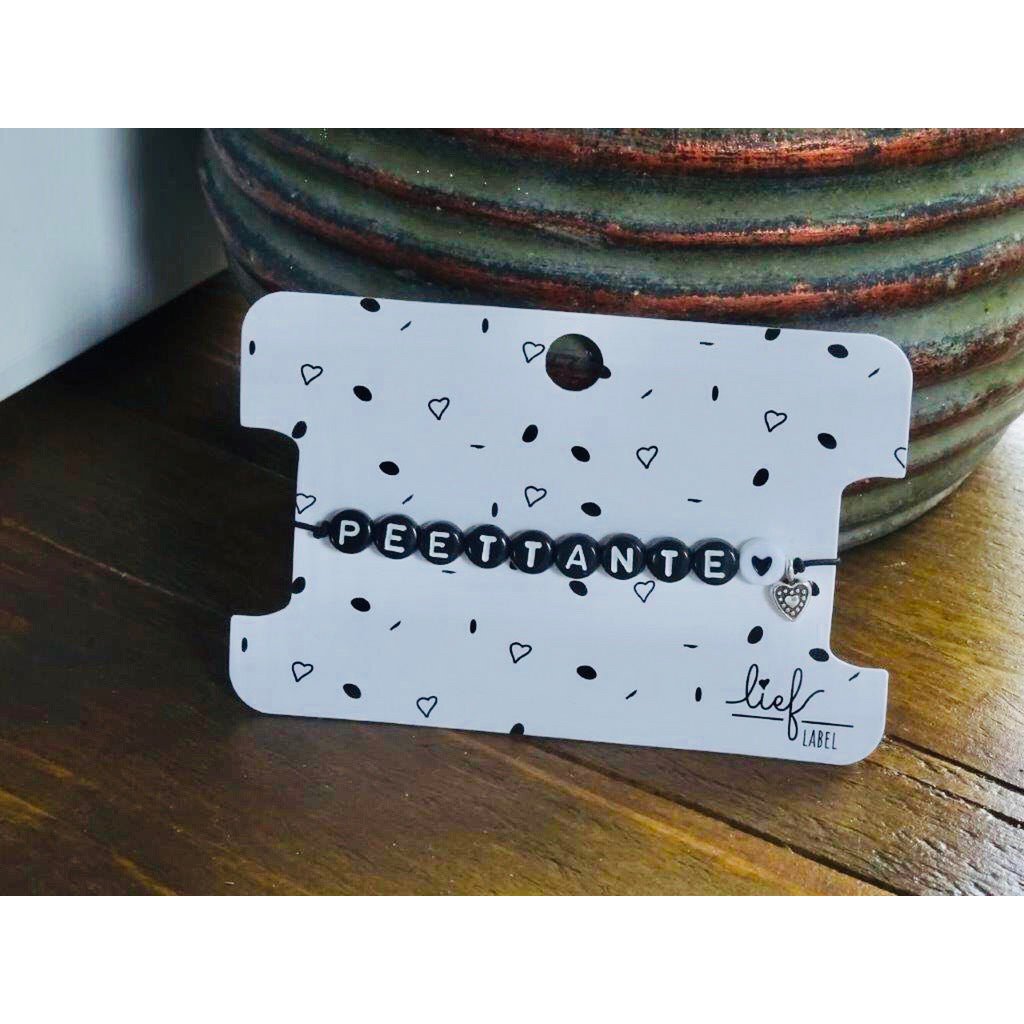 Bracelet Godmother Black and white with charm