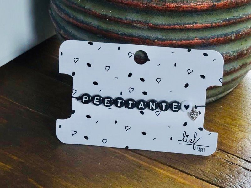 Bracelet Godmother Black and white with charm