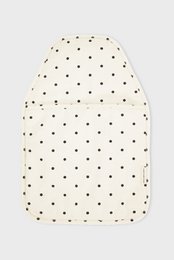  Cream hot water bottle cover with black polka dot pattern, soft fabric sleeve