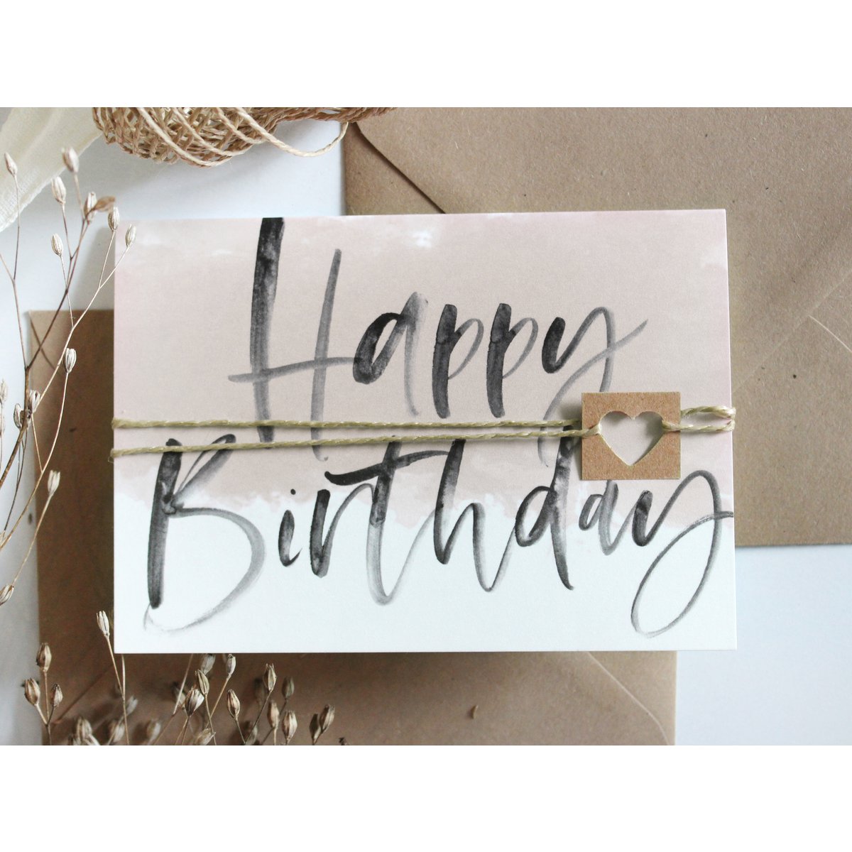 happy birthday - Klappkarte mit Umschlag nude