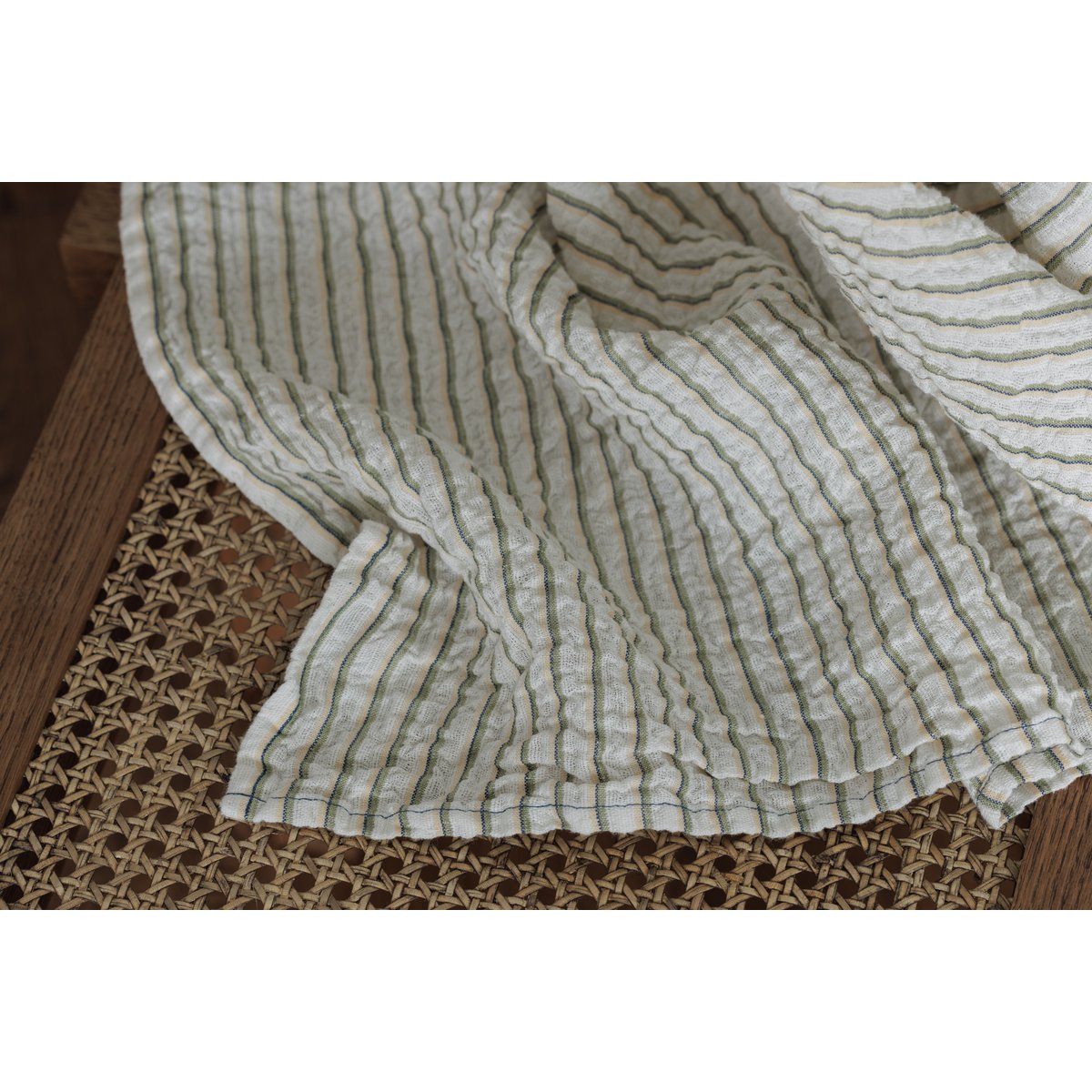 100% Linnen Tafelkleed (250x145 cm) Groene strepen