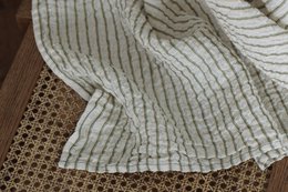 100% hør dug (250x145 cm) Grønne striber