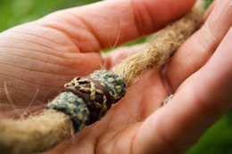 Leren dreadlock kraal met stof » Handgemaakt