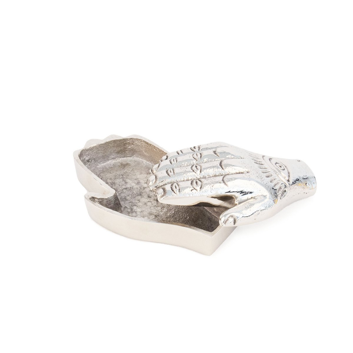 SILVER METALLIC HAND JEWELRY BOX HF
