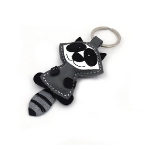 Waschbär Schlüsselanhänger Handgemachtes Leder