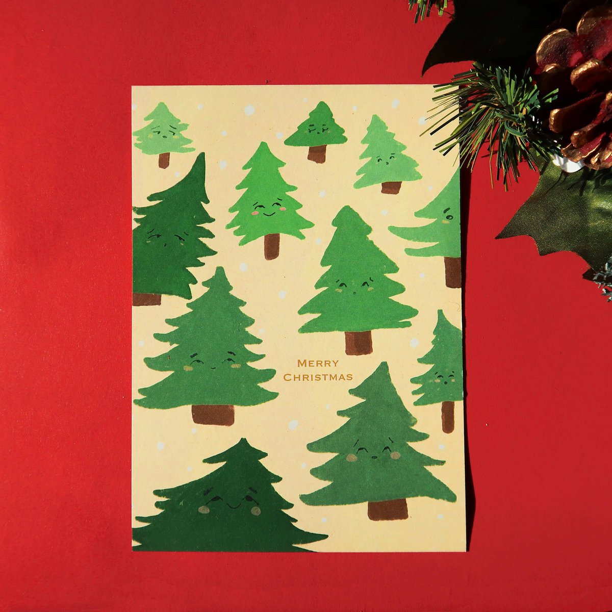 Postal de árboles de Navidad (eco friendly)