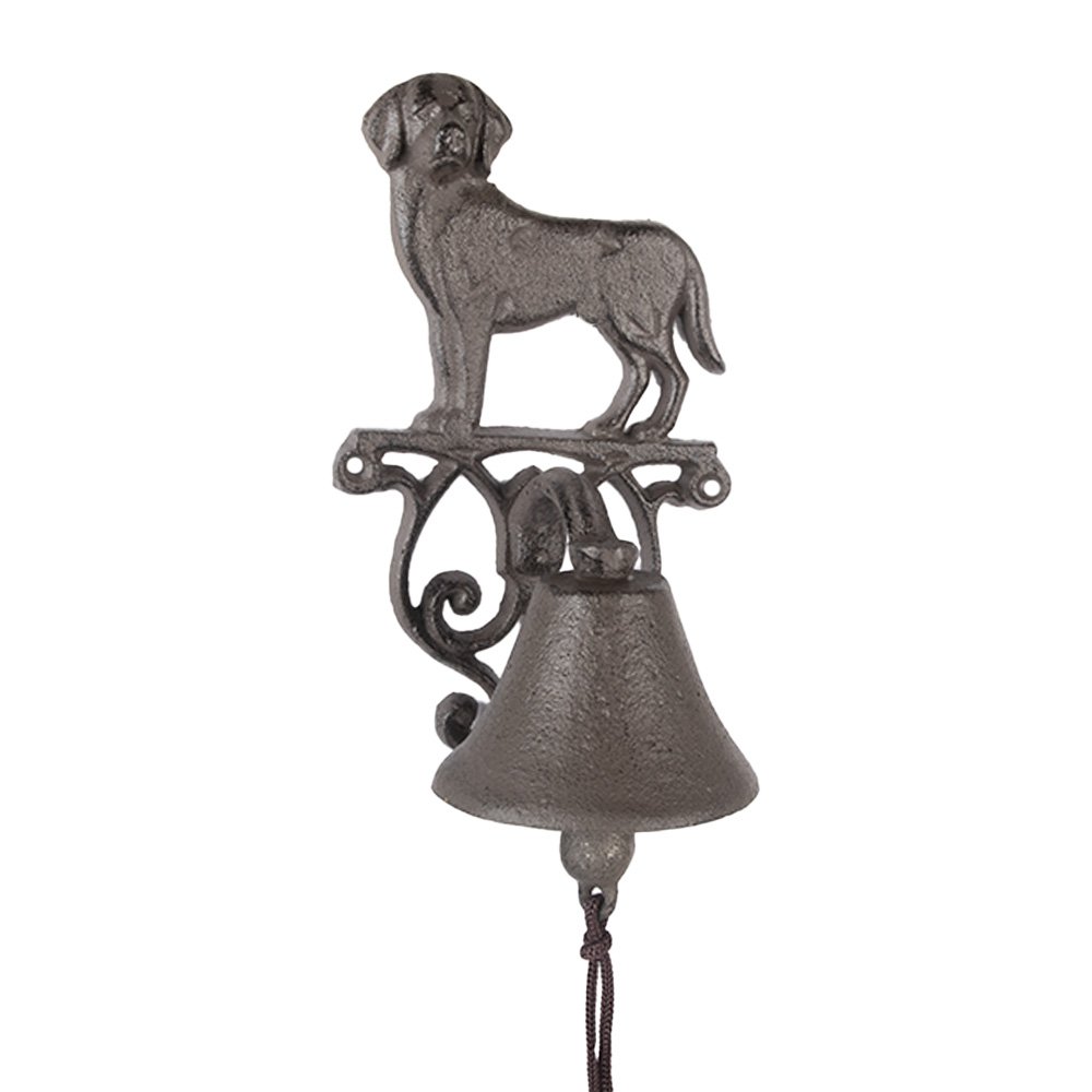 Old-fashioned Doorbell Dog 14x14x24 cm Brown Metal