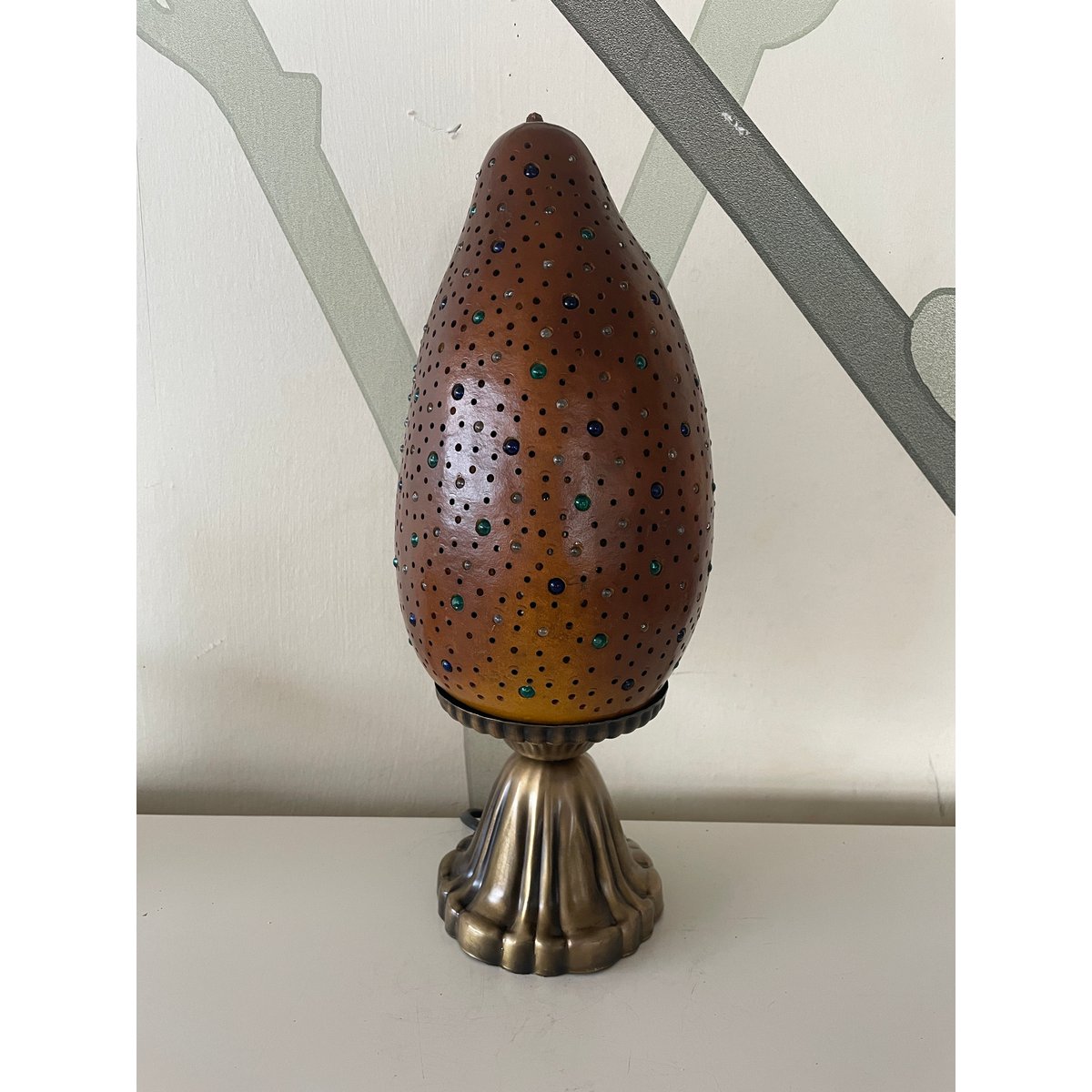 Lampa z tykwy - Kot i księżyc 3