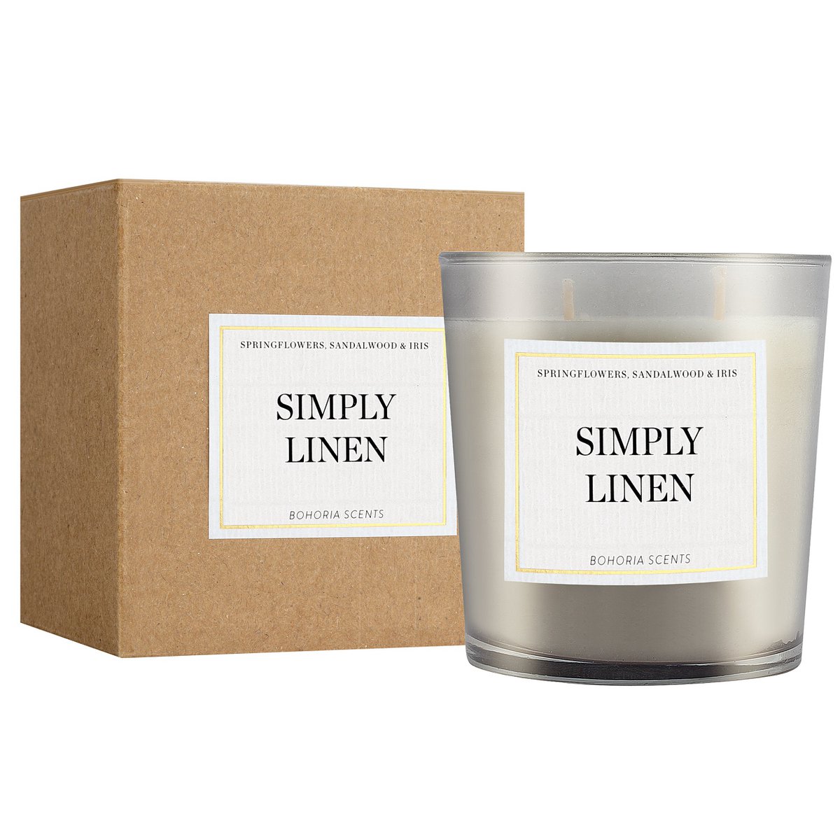 Simply Linen scented candle 230g – fresh laundry, natural wax, 50h
