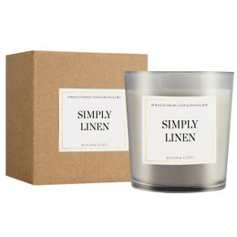 Simply Linen duftlys 230g – frisk vasketøj, naturlig voks, 50h