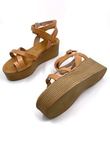 Vrouwen platform leren sandalen, Griekse platformschoenen, platformsandalen voor dames, Griekse strappy sandalen voor dames, zomerplatformsandalen