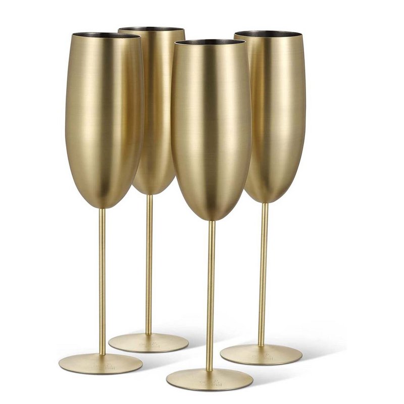 Champagne flute Goud Mat 4x28,5cl